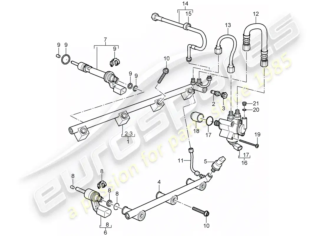 porsche 2010 (cayenne e1 9pa) tubo de recogida de combustible diagrama de piezas