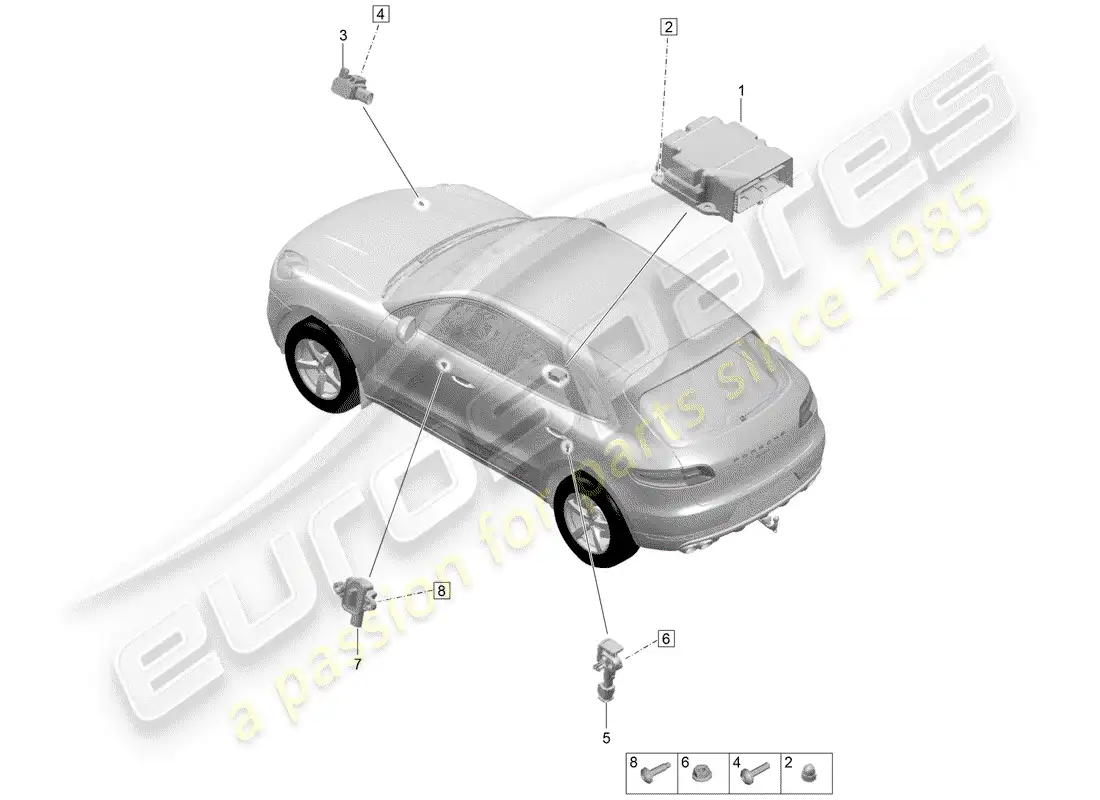 porsche 2019 (macan) módulo de control electrónico diagrama de piezas
