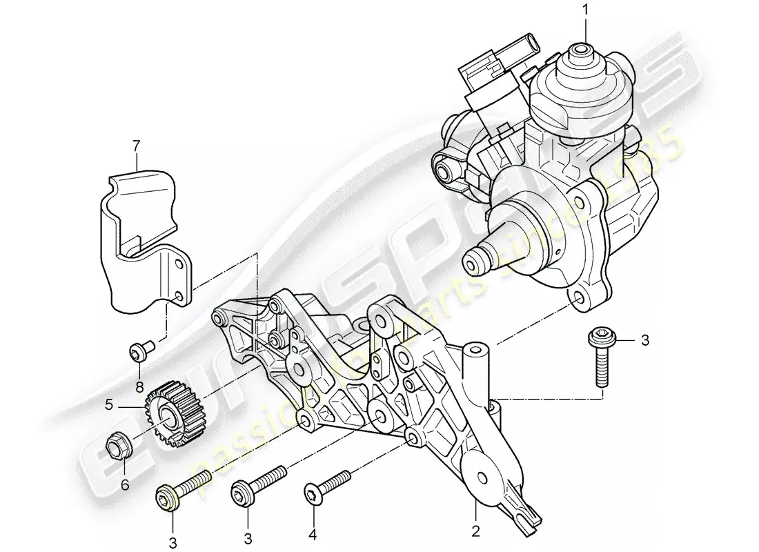porsche 2010 (cayenne e1 9pa) bomba de alta presión diagrama de piezas