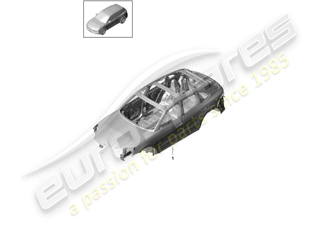 porsche 2024 (cayenne e3 9ya/9yb) diagrama de piezas de la carrocería del coche