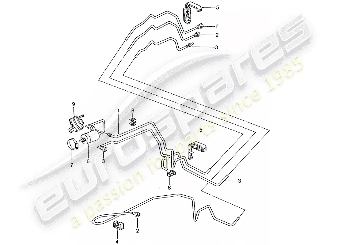 porsche 2002 (996 turbo / gt2) fuel system diagrama de piezas