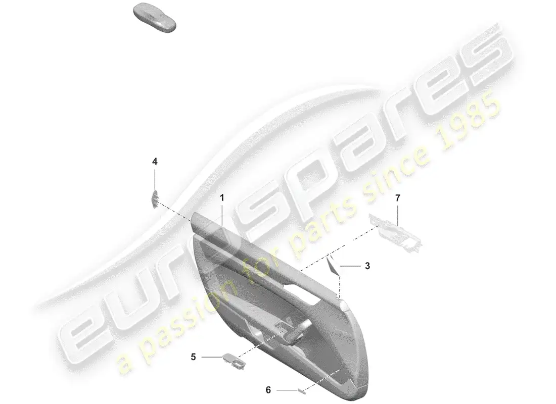 porsche 2019 (992-1) panel de la puerta diagrama de piezas