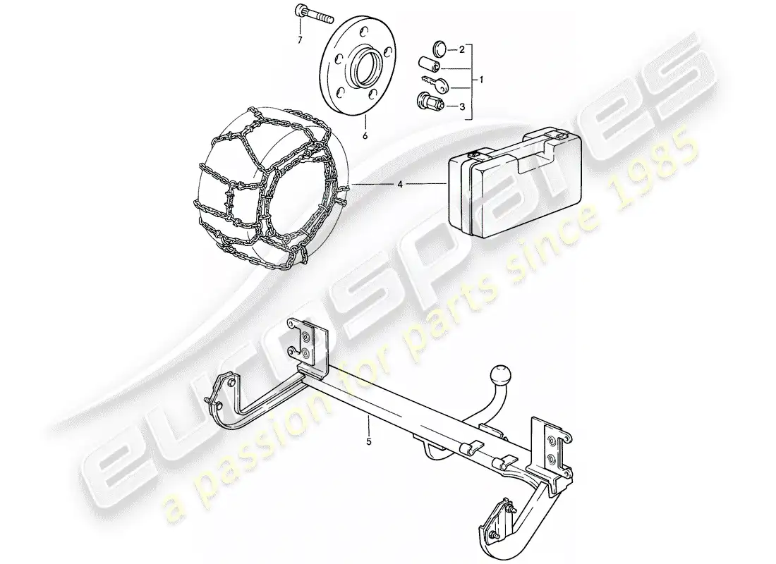 porsche 1986 (944) accesorios diagrama de piezas