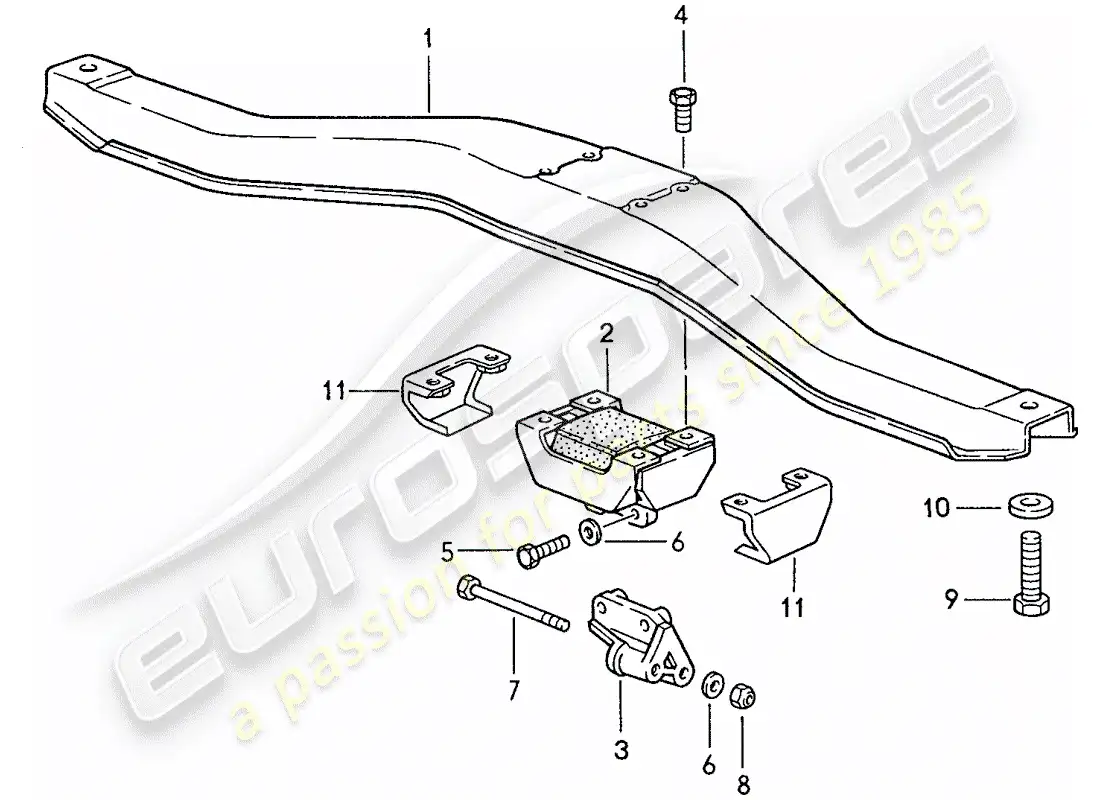porsche 1990 (944) suspension de transmision - para - caja de cambios manual diagrama de piezas