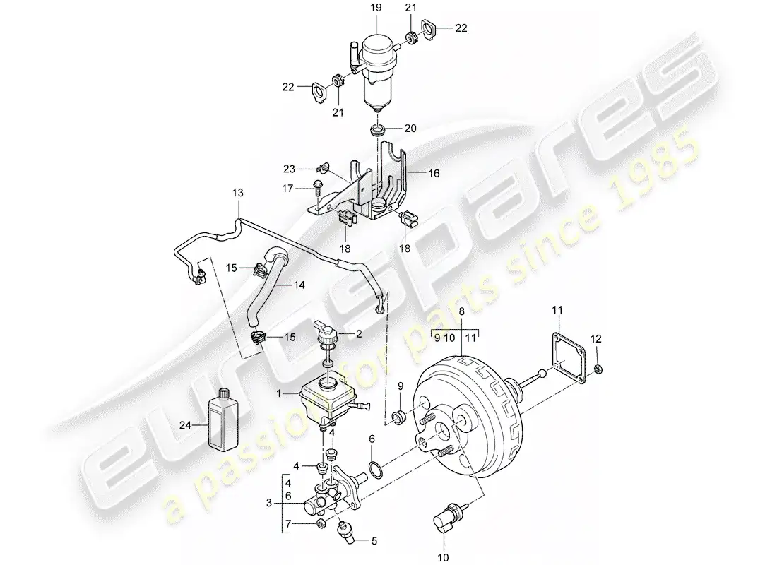 porsche 2004 (cayenne e1 9pa) cilindro maestro del freno diagrama de piezas