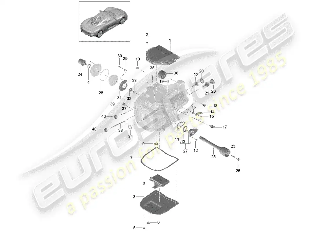 porsche 2015 (918 spyder) - pdk - diagrama de piezas