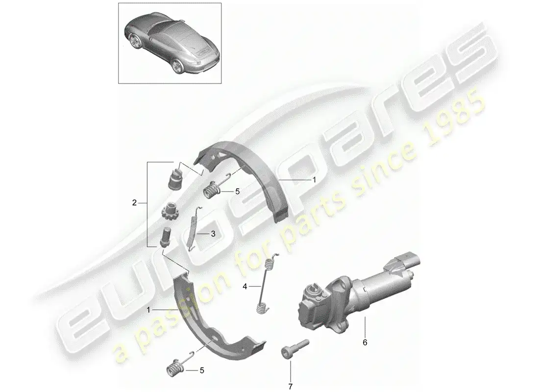 porsche 2013 (991-1) parking brake diagrama de piezas