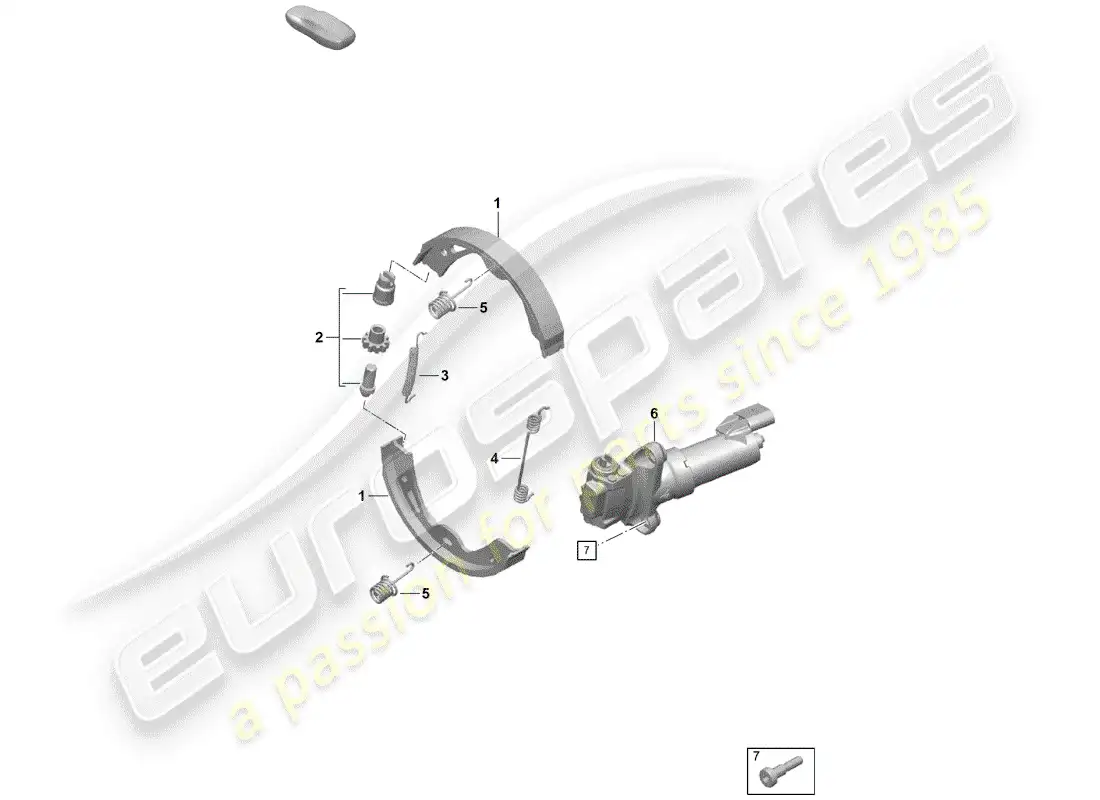 porsche 2019 (718 boxster spyder) parking brake diagrama de piezas