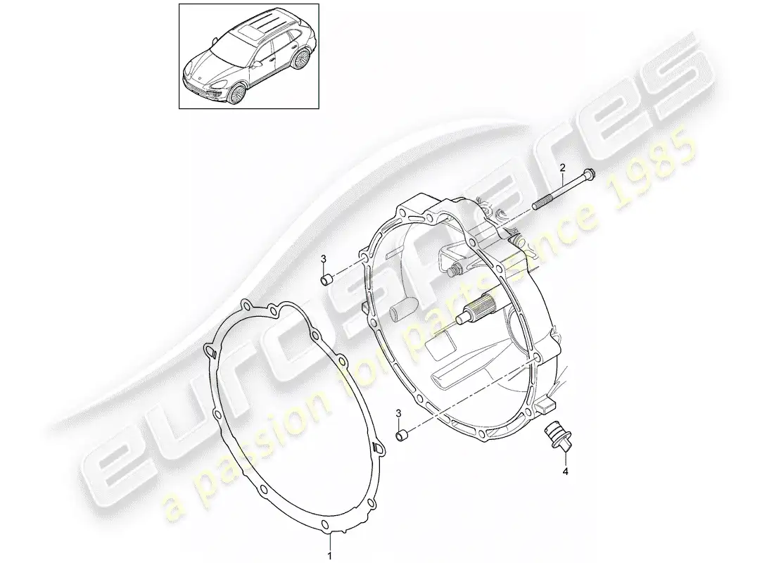 porsche 2011 (cayenne e2 92a) piezas de montaje para motor y diagrama de piezas