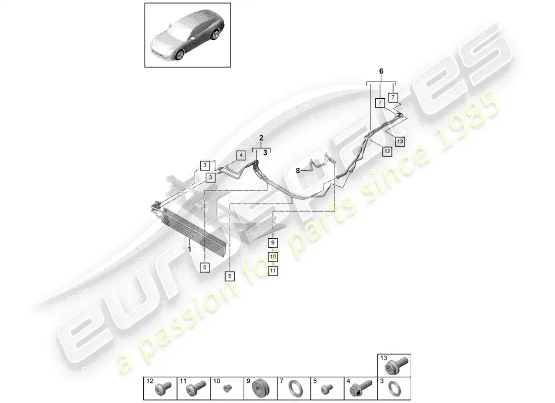 porsche 2017 (panamera 971-1) gear oil cooler diagrama de piezas