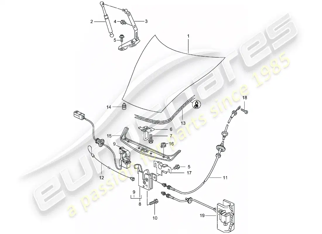 porsche 2001 (996) cubrir diagrama de piezas