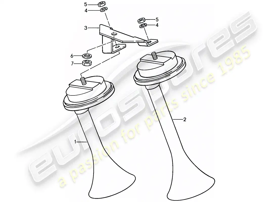 porsche 1987 (911) bocina diagrama de piezas