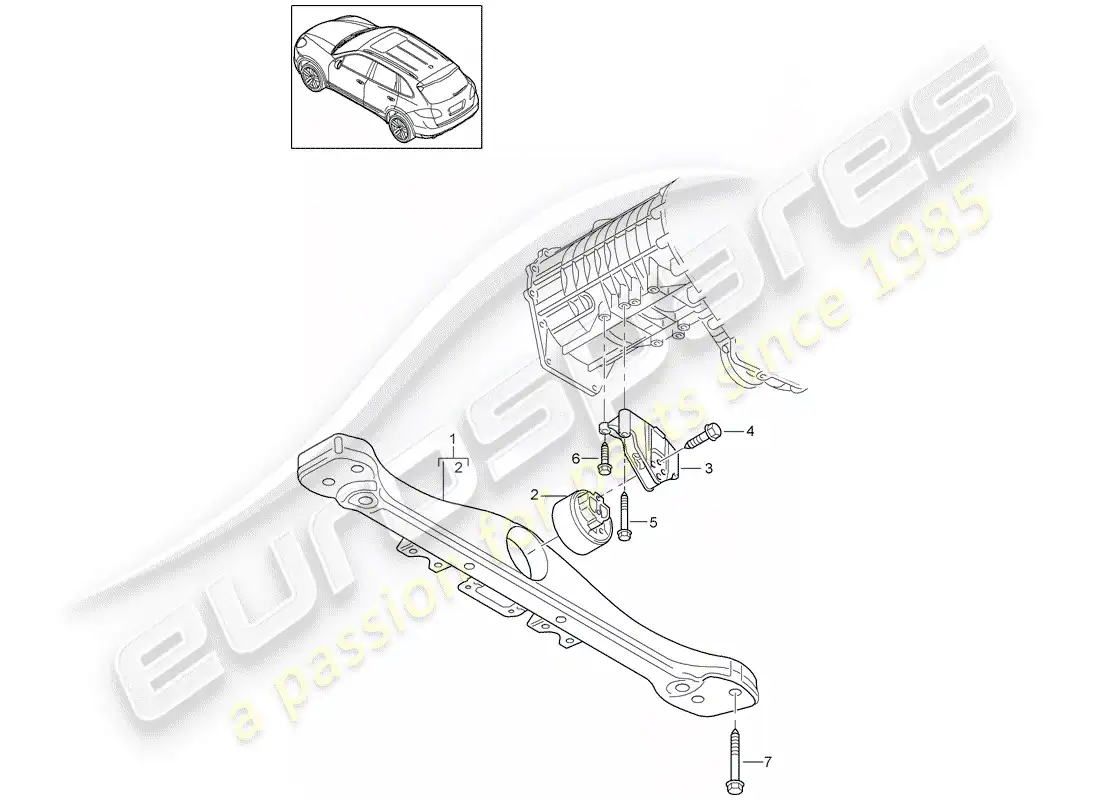 porsche 2011 (cayenne e2 92a) caja de transferencia diagrama de piezas
