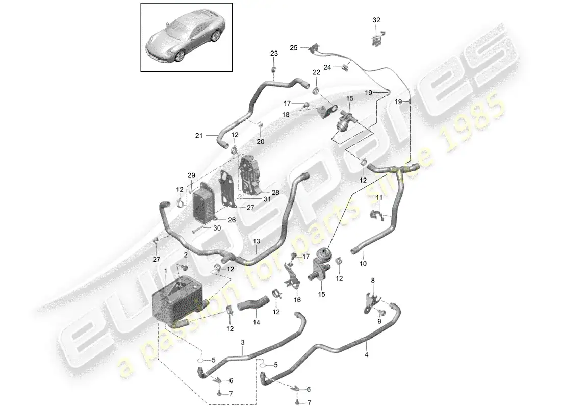 porsche 2017 (991-2) - pdk - diagrama de piezas