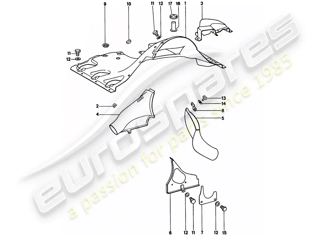porsche 1977 (911) ducto de aire diagrama de piezas