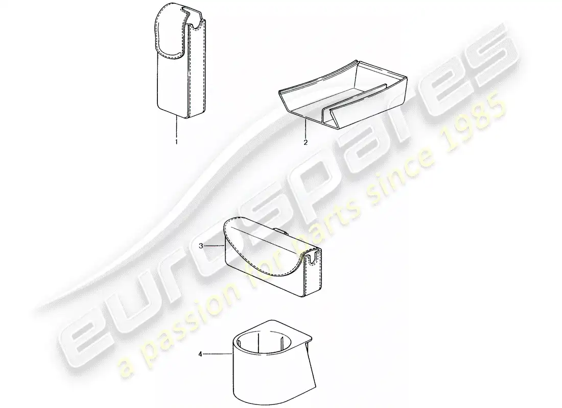 porsche 1995 (tequipment) caja de almacenamiento diagrama de piezas