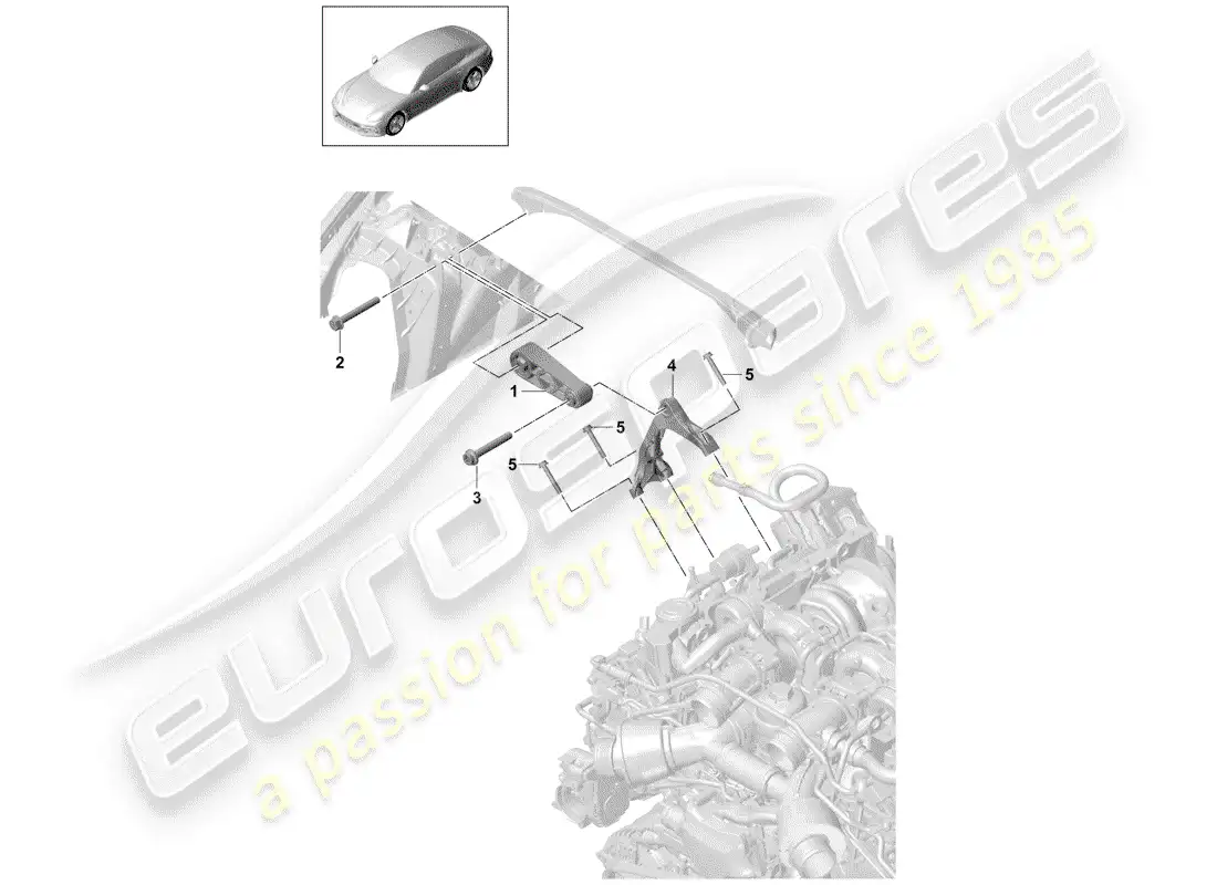 porsche 2020 (panamera 971-1) suspensión del motor diagrama de piezas