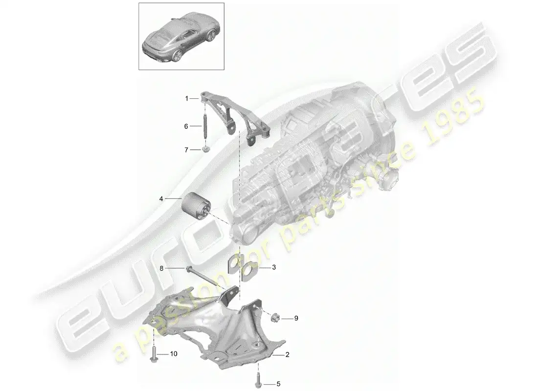 porsche 2020 (991-2 turbo) submarco diagrama de piezas