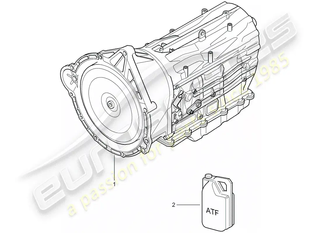 porsche 2007 (cayenne e1 9pa) 6-speed caja de cambios automática para diagrama de piezas