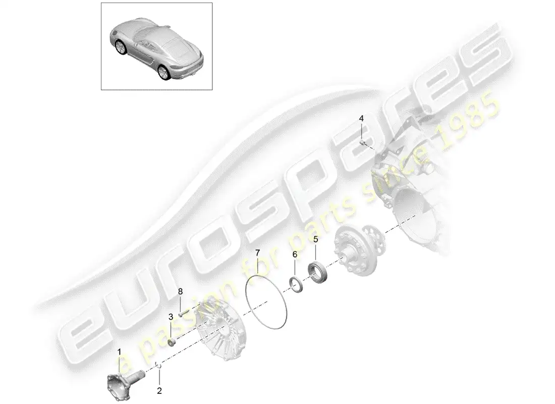 porsche 2020 (718 cayman) manual gearbox diagrama de piezas