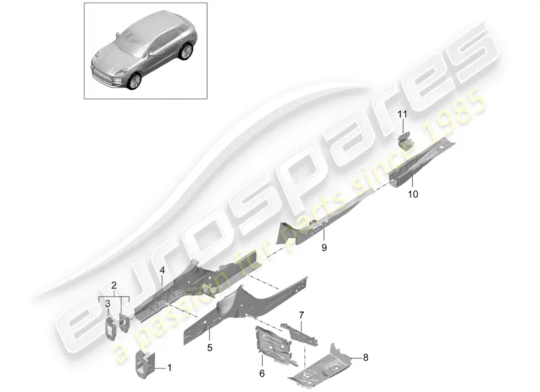 porsche 2020 (macan) interfaz diagrama de piezas