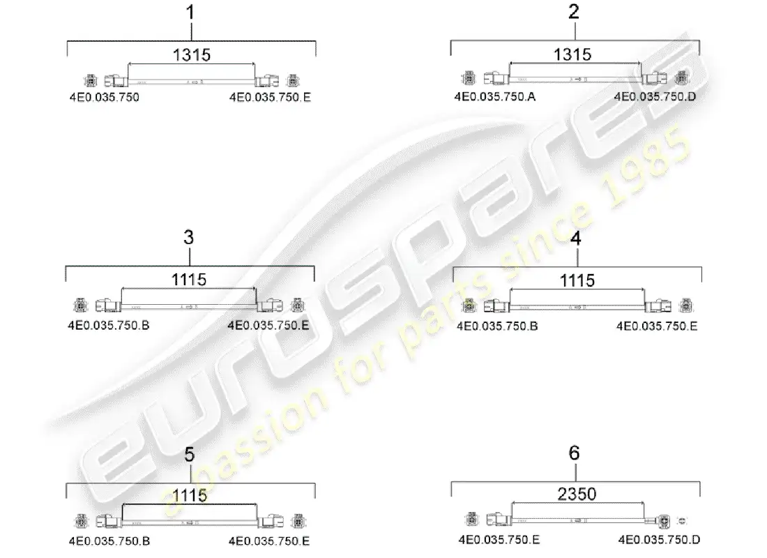 porsche 2019 (macan) línea de conexión diagrama de piezas