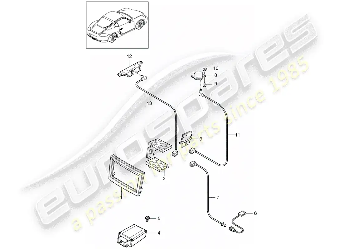 porsche 2011 (987 cayman) preparación diagrama de piezas
