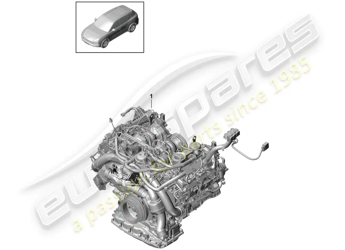 porsche 2020 (cayenne e3 9ya/9yb) motor de repuesto diagrama de piezas
