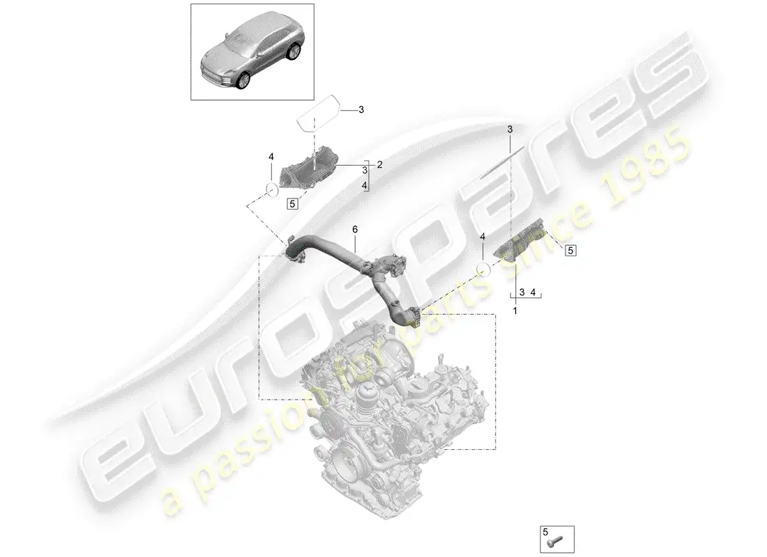 porsche 2019 (macan) distribuidor de aire de admisión diagrama de piezas