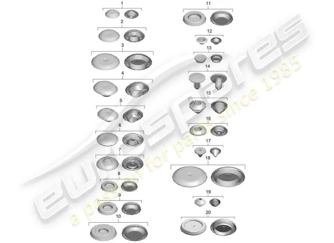 porsche 2014 (991-1 r/gt3/rs) enchufar diagrama de piezas