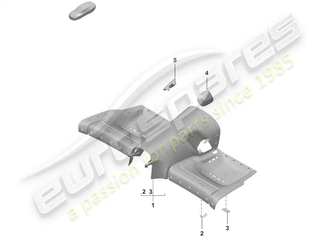 porsche 2019 (992-1) estructura del asiento diagrama de piezas