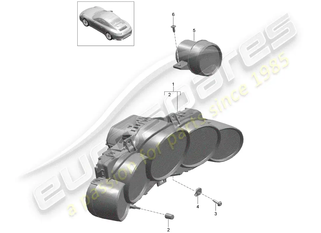 porsche 2019 (991-2) combinación de instrumentos diagrama de piezas