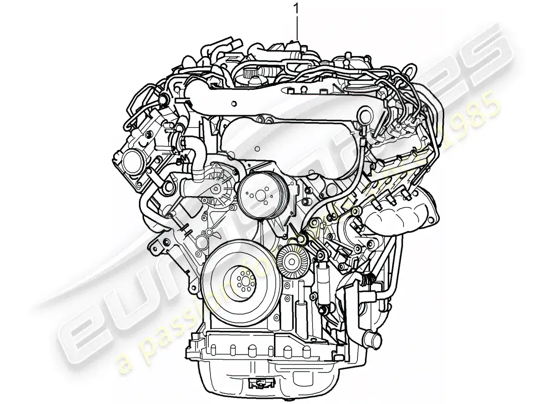 porsche 2009 (cayenne e1 9pa) motor de repuesto diagrama de piezas