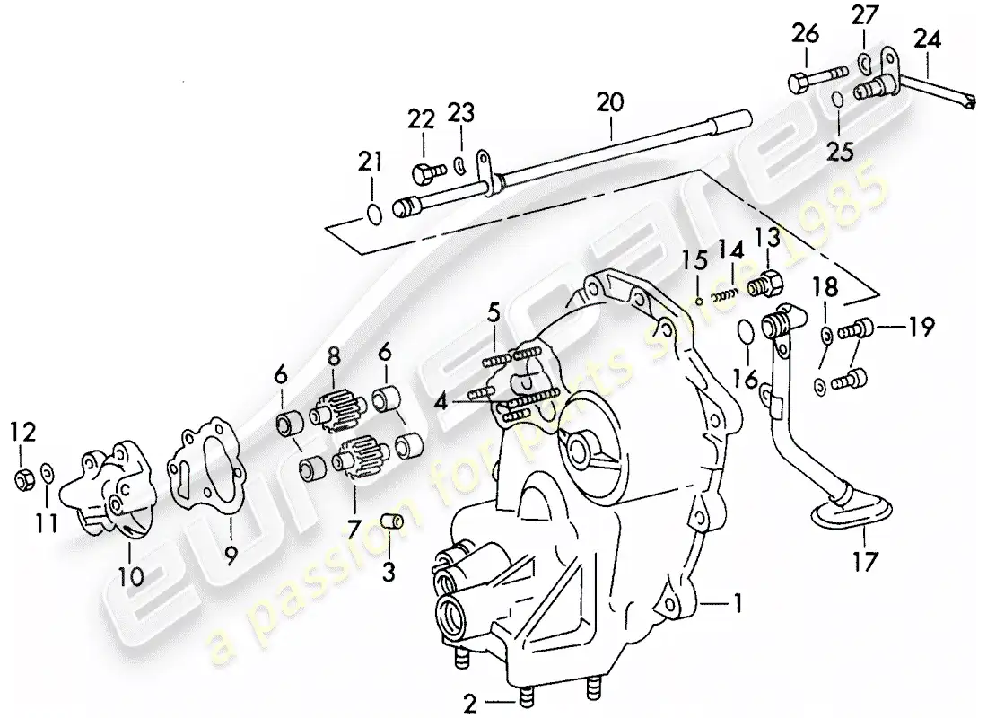 porsche 1971 (911) transmisión - bomba de aceite - g >> 783 0870 - d - mj 1972>> diagrama de piezas