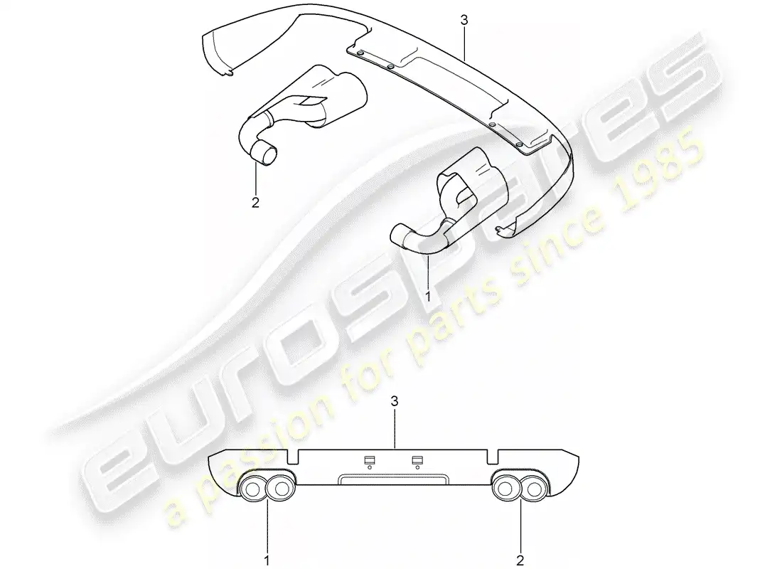 porsche 2013 (tequipment cayenne) tubo de escape diagrama de piezas