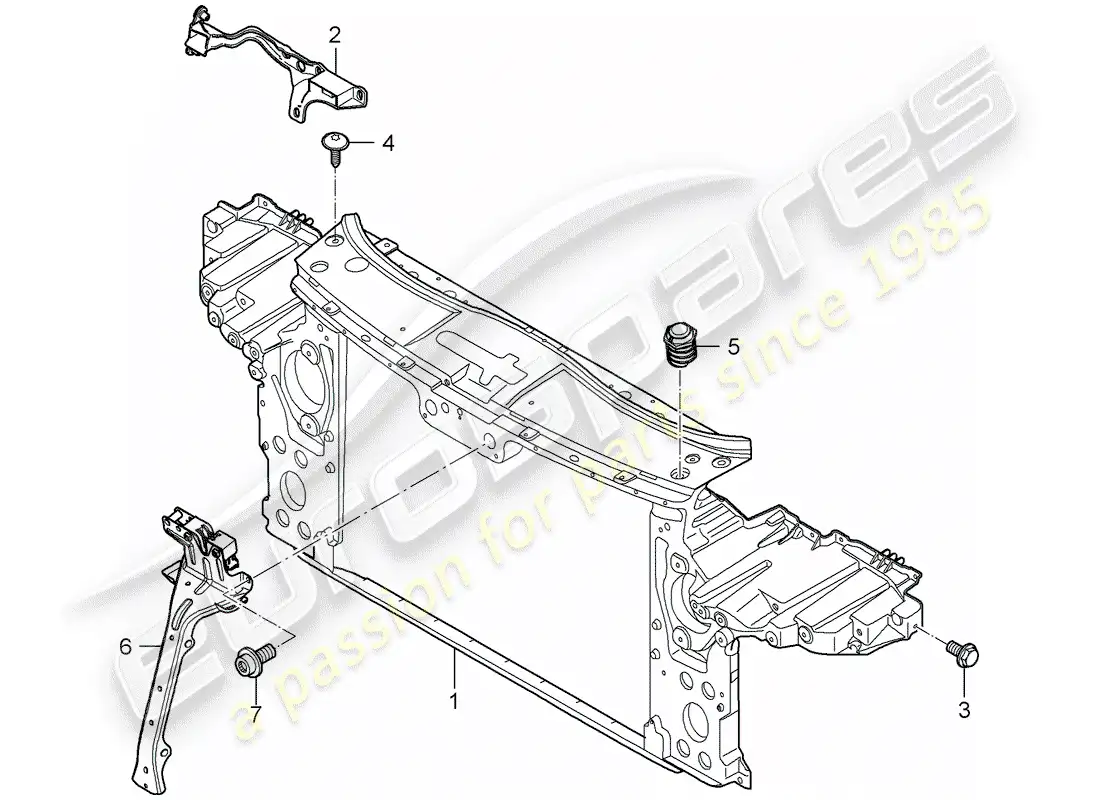 porsche 2010 (cayenne e1 9pa) soporte diagrama de piezas