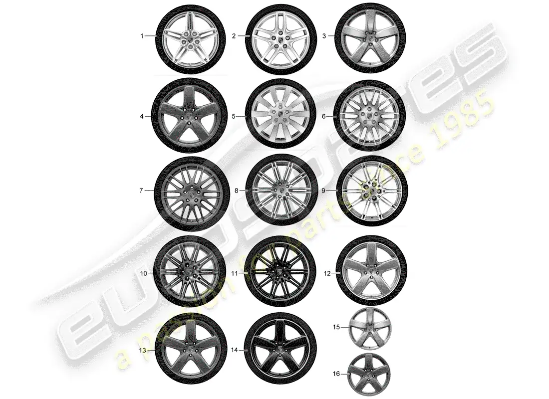 porsche 2005 (tequipment cayenne) juego de engranajes diagrama de piezas
