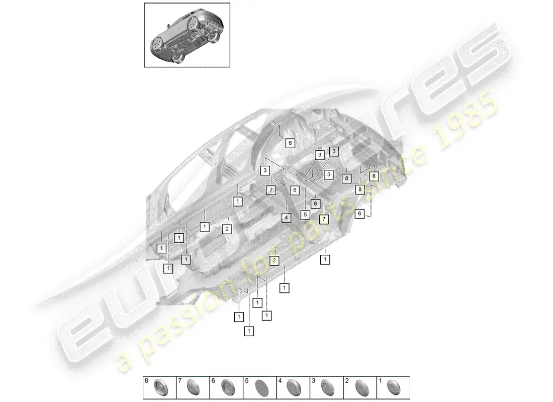 porsche 2020 (macan) enchufar diagrama de piezas