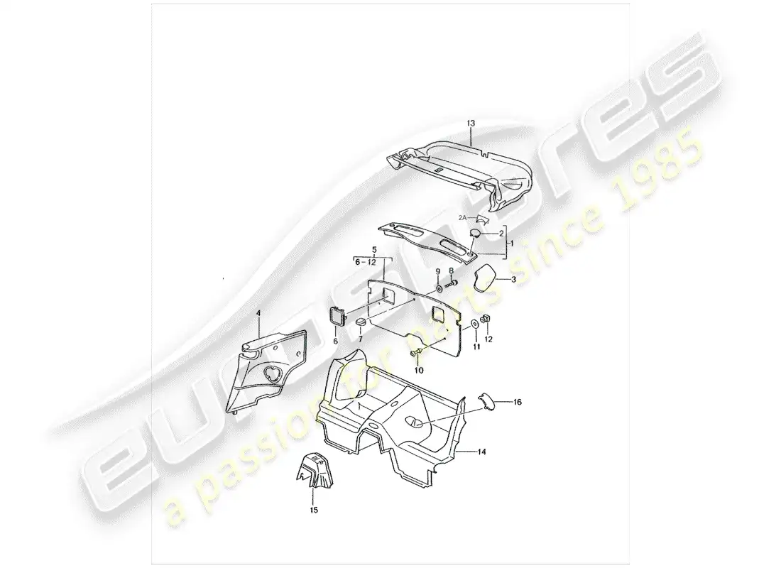 porsche 1999 (996) adornos diagrama de piezas