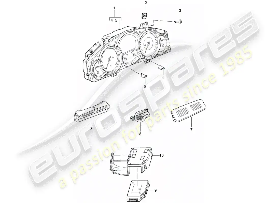 porsche 2005 (cayenne e1 9pa) combinación de instrumentos diagrama de piezas