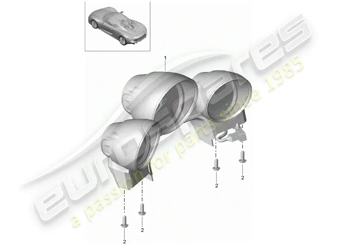 porsche 2015 (918 spyder) instruments diagrama de piezas