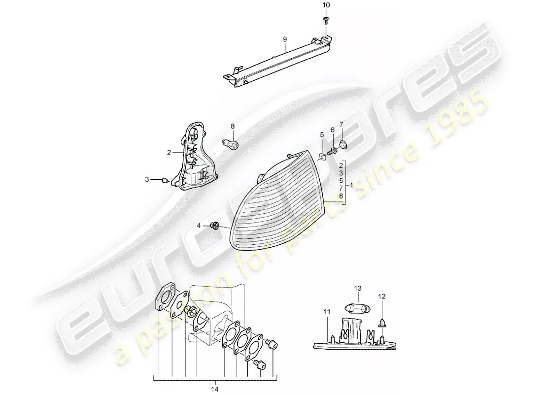 porsche 2005 (cayenne e1 9pa) luz trasera diagrama de piezas