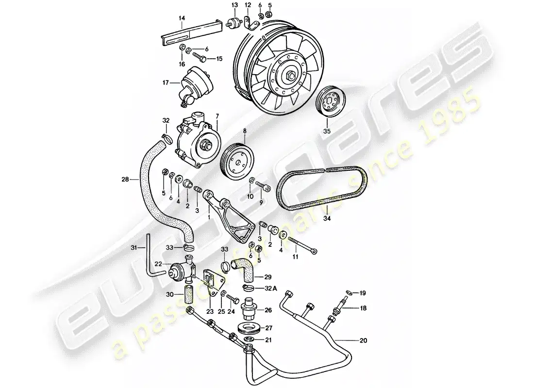 porsche 1982 (911) inyección de aire diagrama de piezas