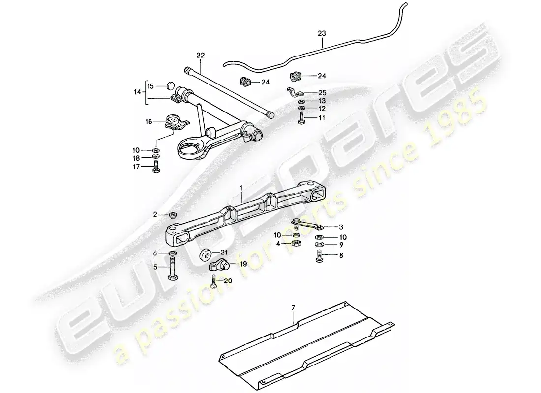 porsche 1987 (911) eje delantero - estabilizador diagrama de piezas