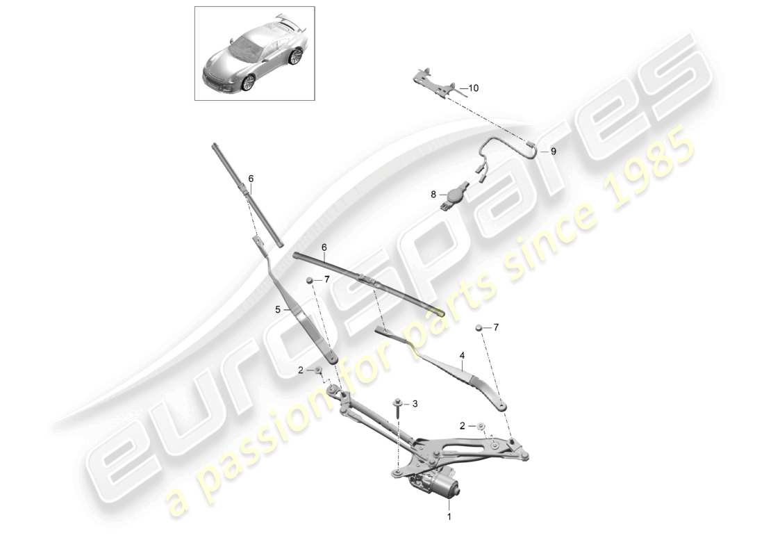 porsche 2021 (991-2 r/gt3/rs) sistema limpiaparabrisas, compl. diagrama de piezas del sensor de lluvia