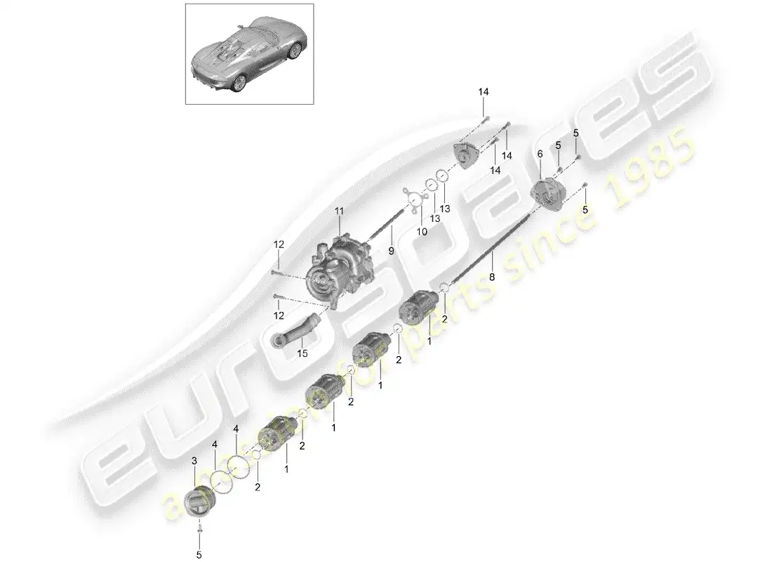 porsche 2015 (918 spyder) bomba de aceite diagrama de piezas