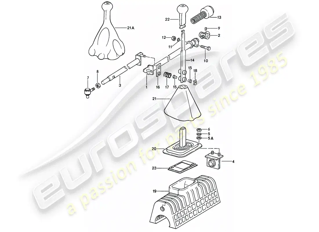 porsche 1982 (928) mecanismo de cambio - caja de cambios manual diagrama de piezas