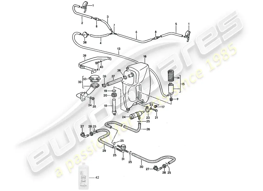 porsche 1993 (928) unidad arandela - sistema arandela diagrama de piezas