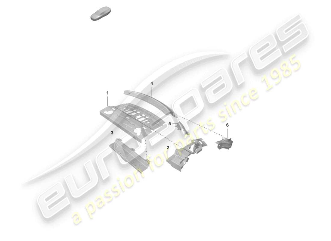 porsche 2022 (taycan 9j1-1) placa de conexión estante trasero - techo diagrama de piezas