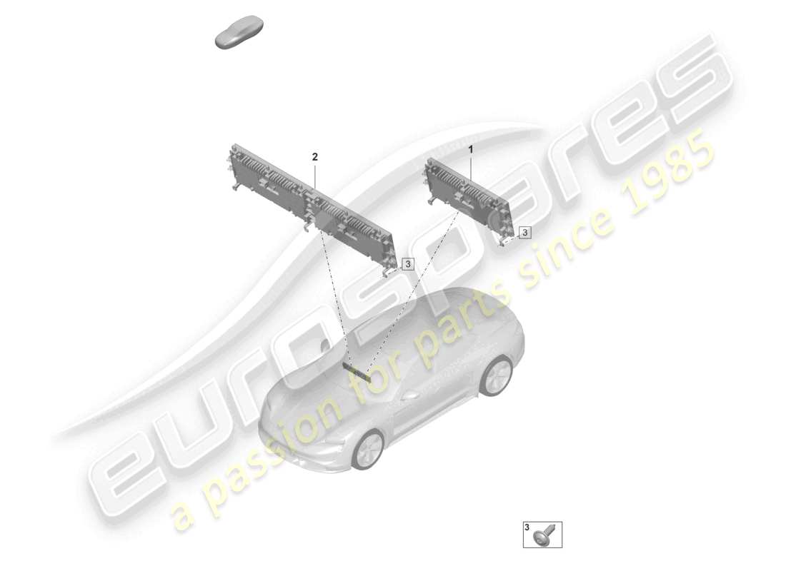 porsche 2021 (taycan 9j1-1) diagrama de piezas de la unidad de visualización y panel de control con pantalla táctil